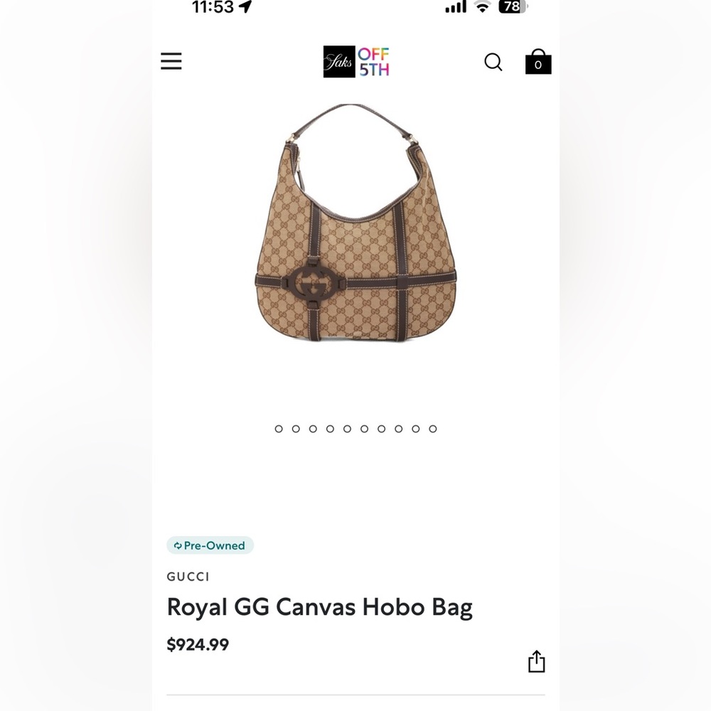 Royal GG canvas hobo bag has serial number on it !